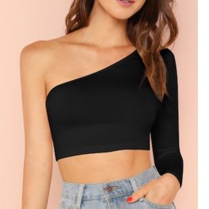 Tobi one shoulder long sleeve shirt